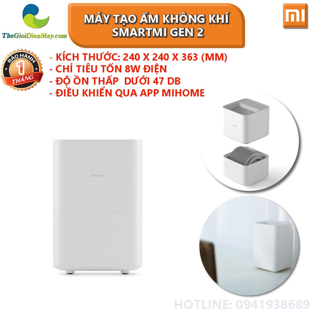 Máy tạo ẩm không khí smartmi gen 2 - Bảo hành 1 tháng - Shop Thế Giới Điện Máy