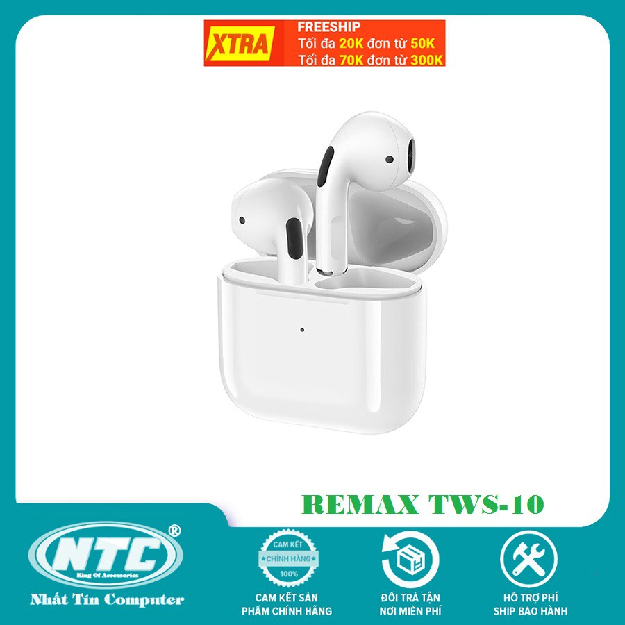 Tai nghe Bluetooth TWS Remax TWS-10i V5.0 Thiết kế nhỏ gọn, Thời trang - Hàng chính hãng