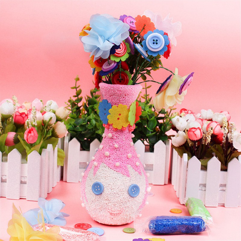 Bộ lọ hoa sơn vẽ thủ công đồ chơi DIY nghệ thuật làm quà tặng cho trẻ em