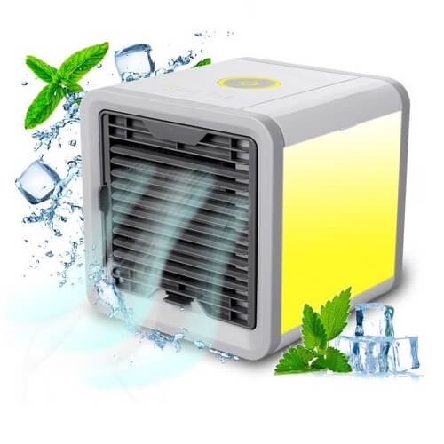 Quạt Hơi Nước Mini Để Bàn Siêu Nhỏ Gọn - Quạt Điều Hòa Mini Có Khay Chứa Đá Làm Mát Cực Nhanh