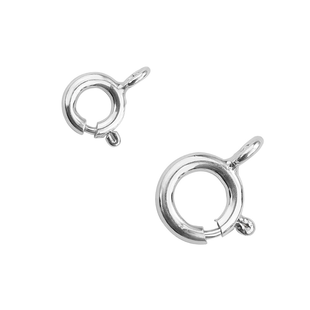 Khóa lò xo Beadia mạ bạc 925 dạng vòng hở có lò xo dùng làm vòng đeo tay/dây chuyền