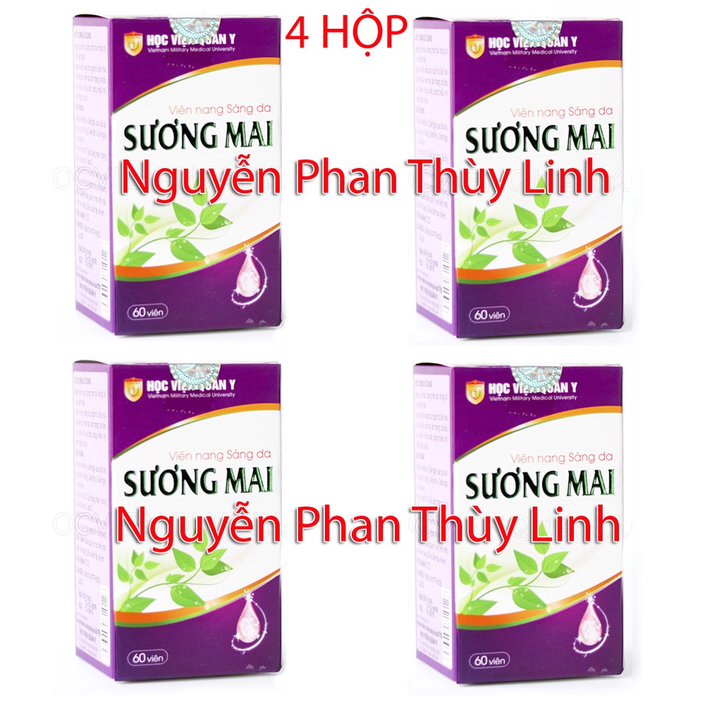 [TRẮNG DA, MỜ NÁM,TÀN NHANG] Bộ 4 hộp Viên uống sáng da SƯƠNG MAI Học Viện Quân Y (60 viên x 4)