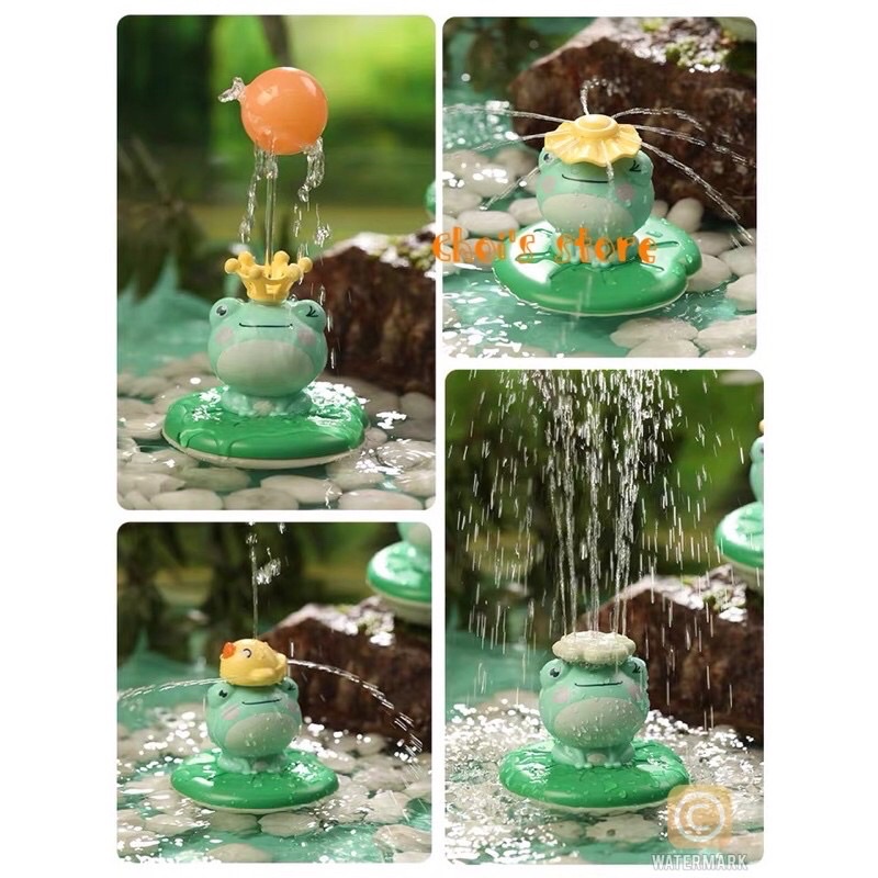 Đồ chơi nhà tắm Chú Ếch phun nước tự động (tặng kèm 5 phụ kiện phun nước)