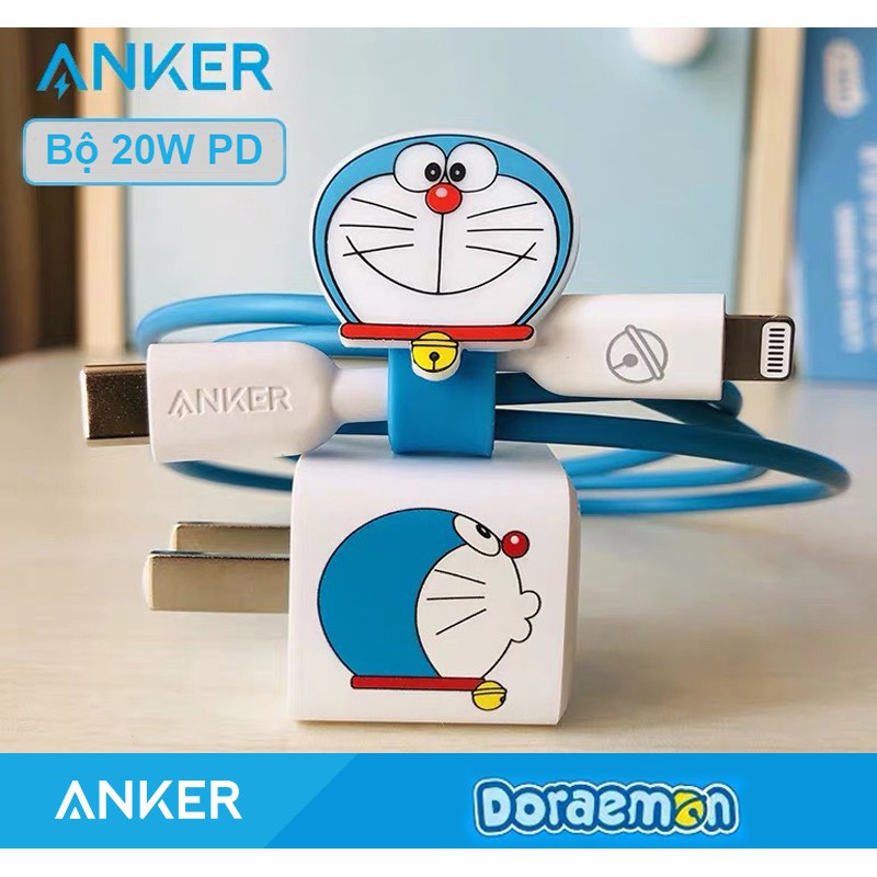 Bộ sạc nhanh ANKER 20W PD cho IPhone Sạc A2633+ Cáp A8632 - Phiên bản Doraemon