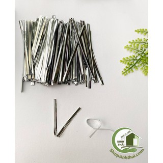 Bịch dây kẽm màu bạc buộc túi làm đồ handmade dài 8cm ( bịch 800 dây )