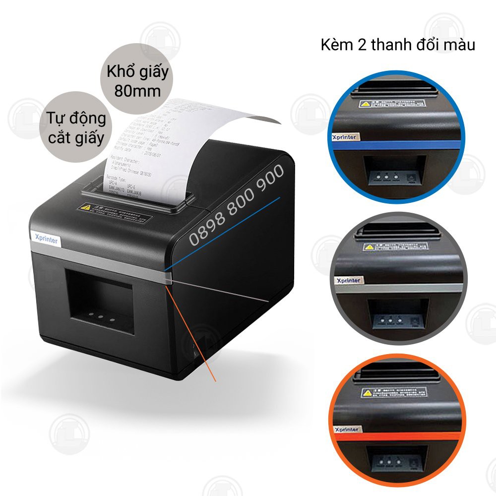 Máy in hóa đơn K80 tự động cắt giấy, cổng USB, cổng LAN, Bluetooth và WIFI Xprinter N160ii