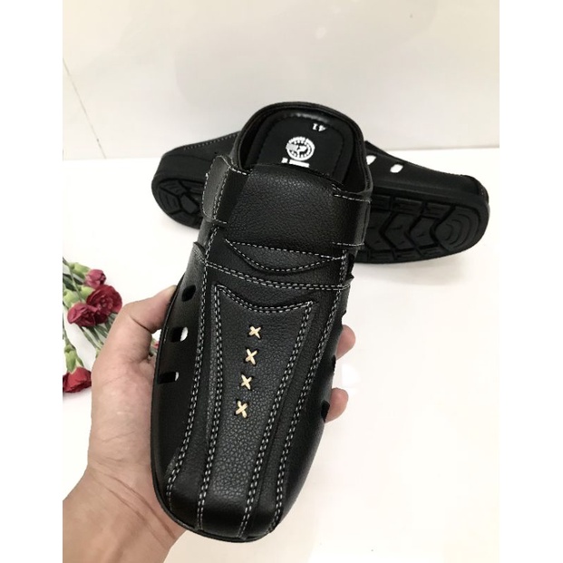 Dép sapo nam cao cấp,phom đẹp,mã SP03, size từ 38-43, màu đen, đế khâu sẳn rất chắc chắn