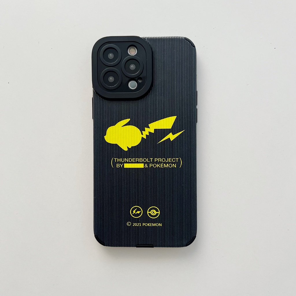 Ốp Điện Thoại Họa Tiết Hoạt Hình Pikachu / Gấu Màu Vàng / Đen Chống Sốc Cho iPhone 14 / 13 / 12 / 11 / X / 8 / 7P