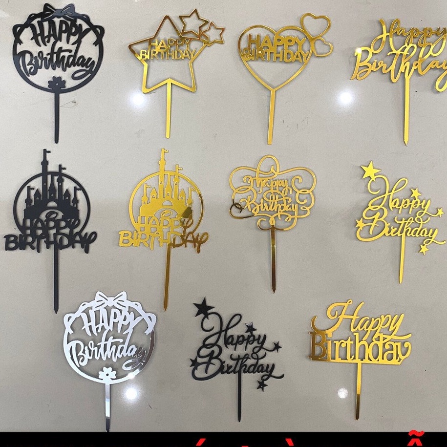 Tem Cắm Bánh Mika Trang Trí Bánh Kem Sinh Nhật, Topper Cake Phụ Kiện Trang Trí ABSHOP COM VN