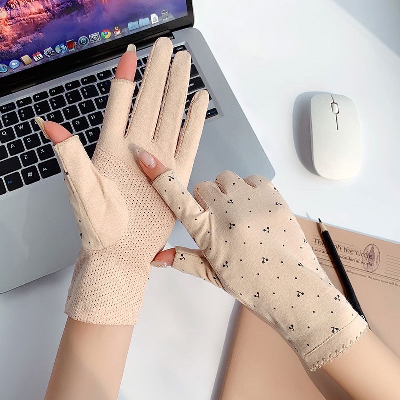 Gang Tay Chống Nắng Nữ Xuất Hàn chất Vải Mềm Mịn Chống UV Cảm Ứng Màn Hình ĐT Dễ Thương GTCN128