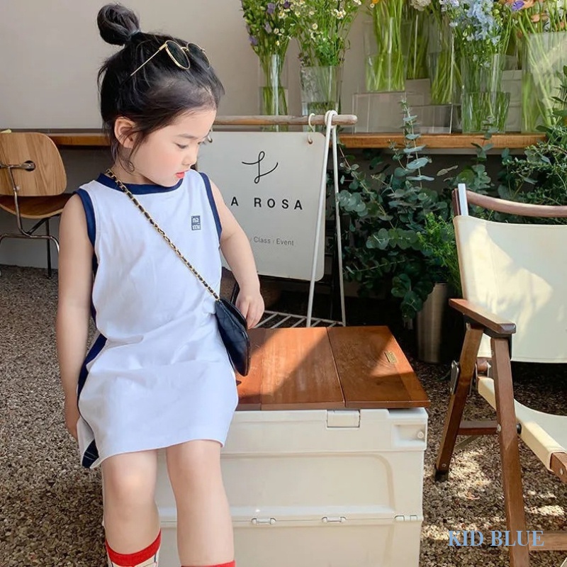 Đầm Thun Ngắn Tay Phong Cách Phương Tây Thời Trang Mùa Hè Mới Cho Bé Gái