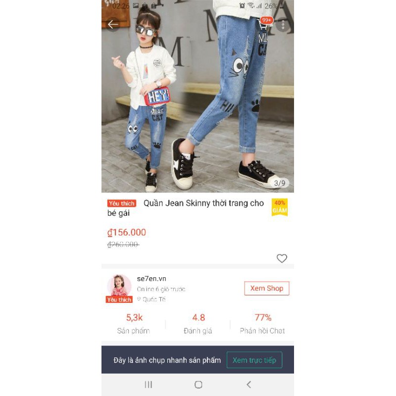 Thanh lý quần jeans baggy bé gái