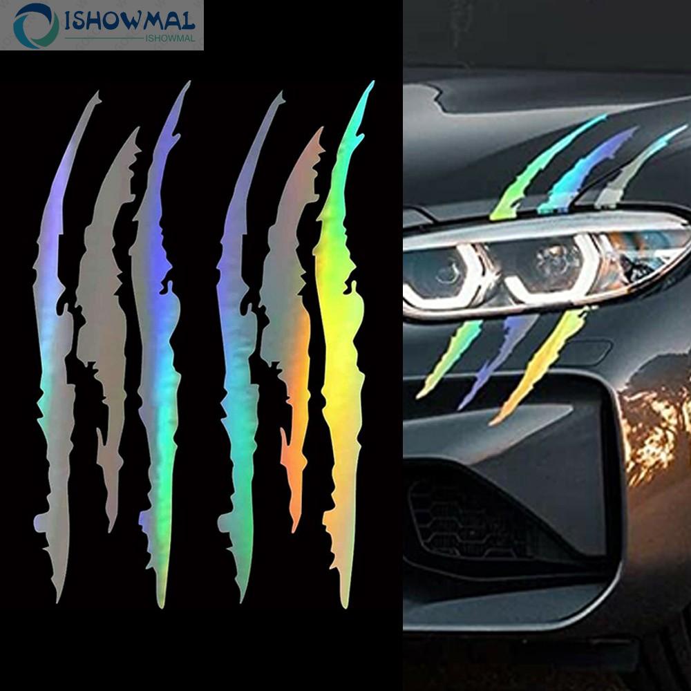 Đề Can Vinyl Dán Đèn Pha Xe Hơi Hình Móng Vuốt Quái Vật Phản Quang