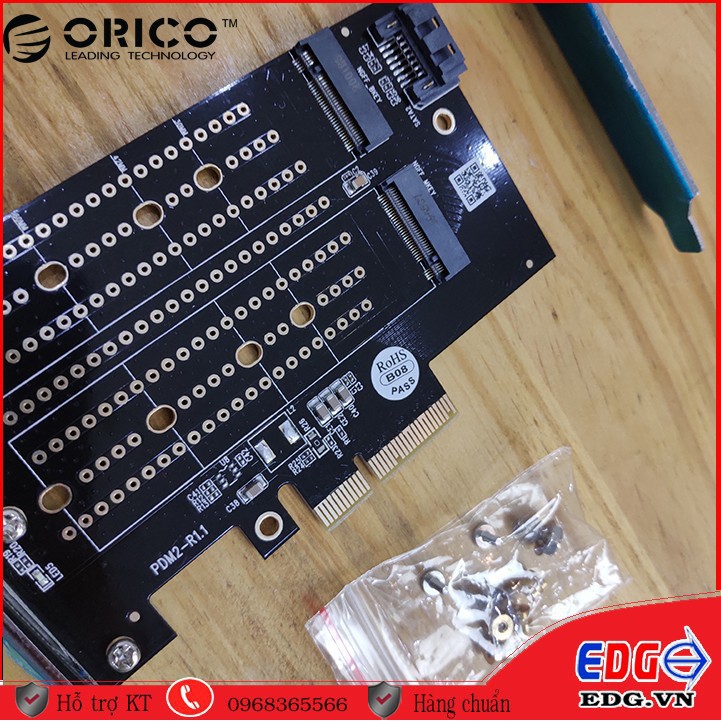 Khay gắn SSD M.2 NVMe và M.2 SATA vào mainboard máy tính bàn  thông qua khe PCI-E X4, X8 hoặc X16