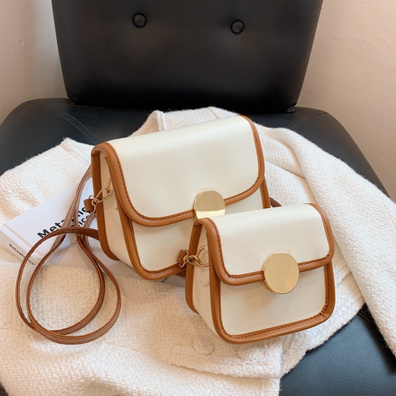 Túi Xách Đeo Vai Kiểu Vuông Nhỏ Phối Màu Tương Phản Thời Trang Sành Điệu