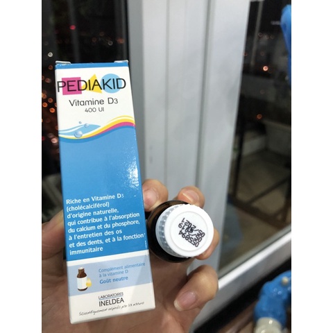 Vitamin D3 Pediakid Pháp 20ml hỗ trợ xương răng, chống còi xương cho trẻ sơ sinh đến trên 15 tuổi