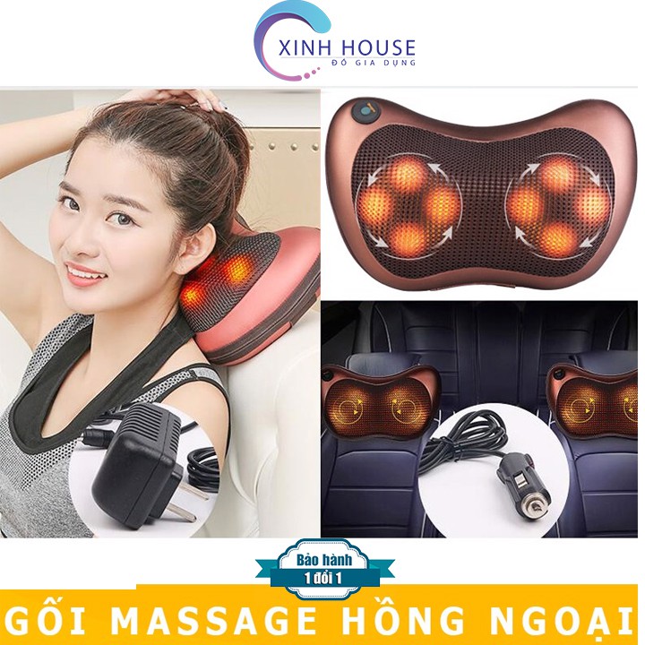 [LOẠI 1]Gối massage hồng ngoại 8 bi, gối massage đa năng HIỆU QUẢ, AN TOÀN