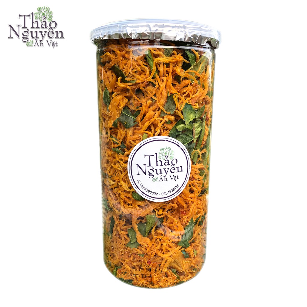 500gr Khô gà lá chanh loại cay thơm ngon đóng hộp đẹp có thể làm quà biếu Thảo Nguyên | BigBuy360 - bigbuy360.vn