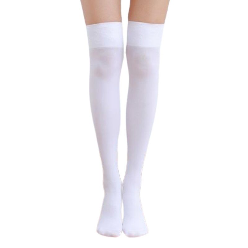 Xiangbao Vớ Dài Qua Gối Màu Trơn Có Đệm Silicone Dành Cho Nữ