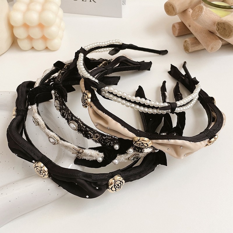 Băng Đô Vải In Hoa Trà Thời Trang Hàn Quốc