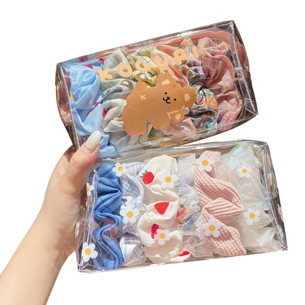 Set 6/7 dây cột tóc cao su vải voan phong cách Hàn Quốc xinh xắn cho nữ