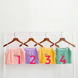 Áo Croptop 2 Dây Thêu Hoa ( Ảnh Thật )