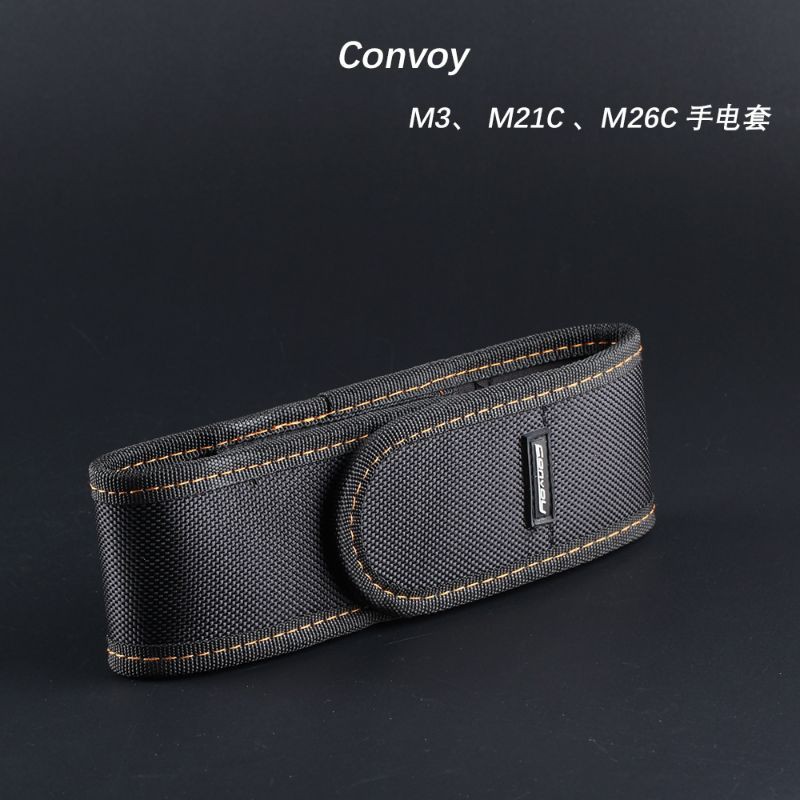 Bao đèn pin loại tốt M3 M3C M26C M21C M21C-u Convoy vải dù chắc chắn gài thắt lưng có ngăn phụ đựng pin
