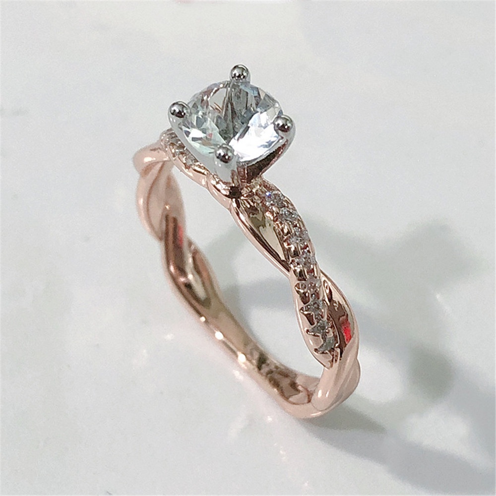 【COD】Bộ Nhẫn Đính Kim Cương Giả Ba Kích Thước 6-10