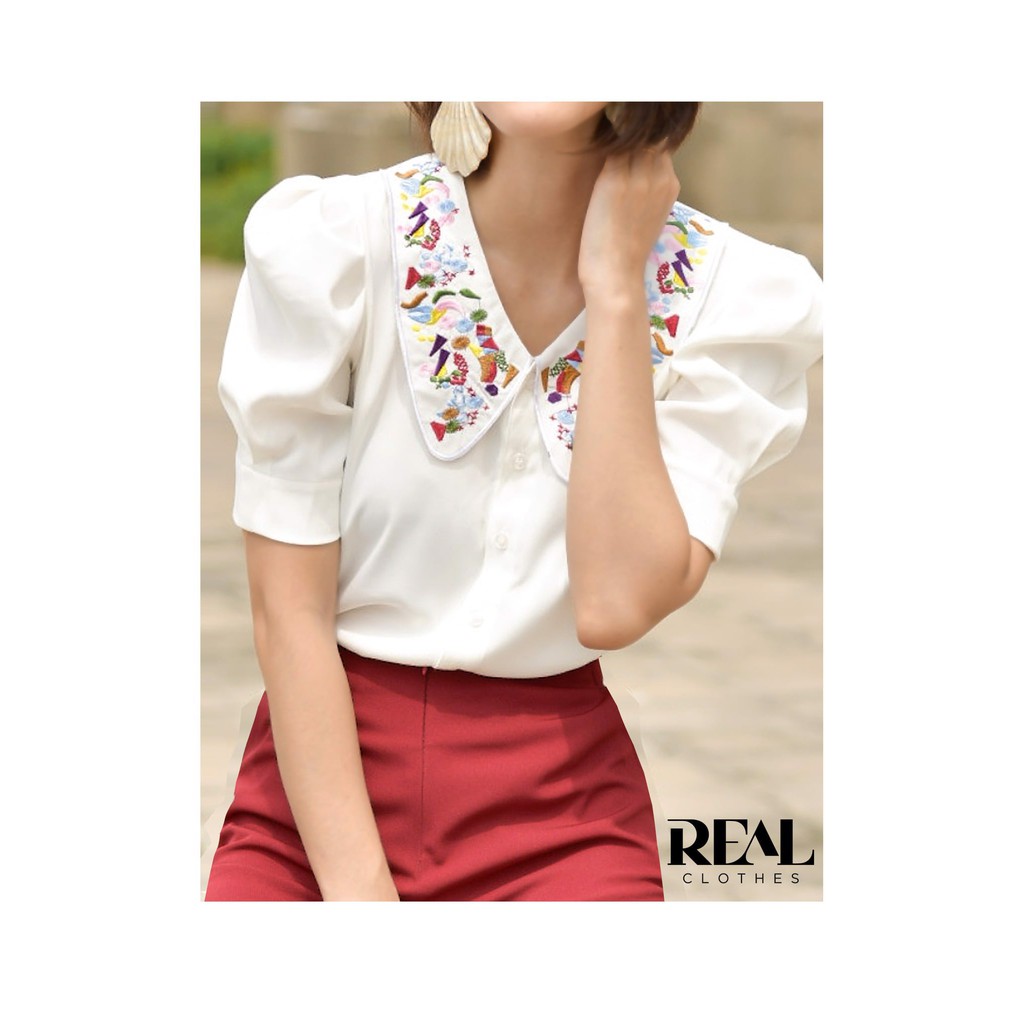 Áo cổ thêu nhiều màu_REAL