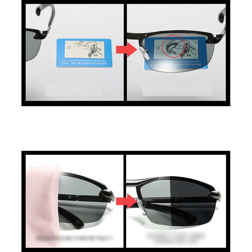 -Hàng nhập khẩu Kính đổi màu gọng kim loại nhẹ, kính polarized phân cực, chống tia UV - Mã số: MK1814 Liên hệ mua hàng  