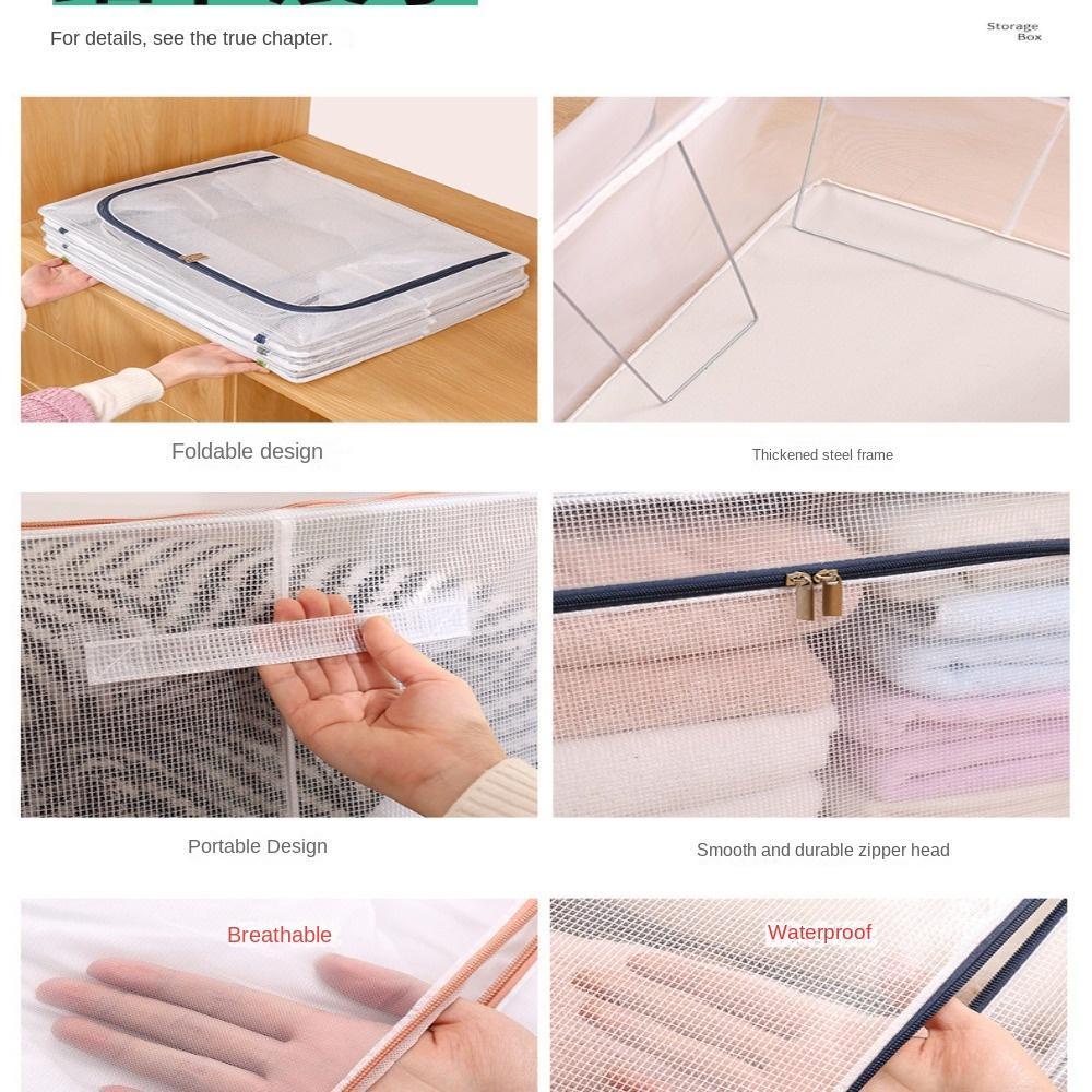 Hộp Đựng Chăn Cỡ Lớn Khung Thép Lưới Nylon Gấp Gọn Tiện Lợi