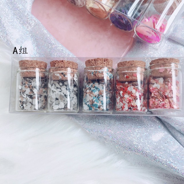 Set 5 hũ  Xà cừ mảnh trang trí móng