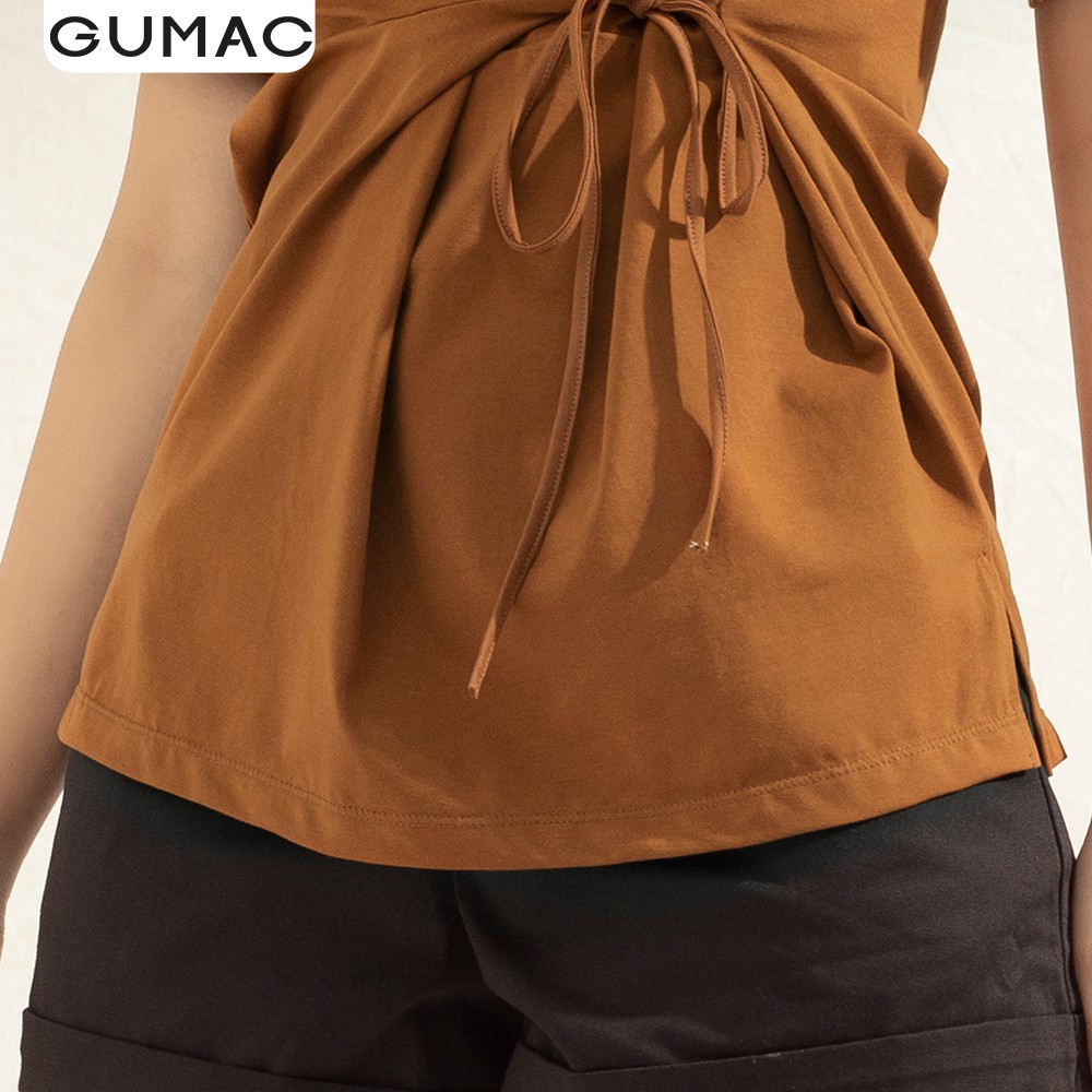 [Mã WABRGU100 giảm 15% đơn 249K tối đa 100k] Áo thun nữ phom rộng cột dây GUMAC đủ màu, freesize, thiết kế basic ATA1144 | BigBuy360 - bigbuy360.vn