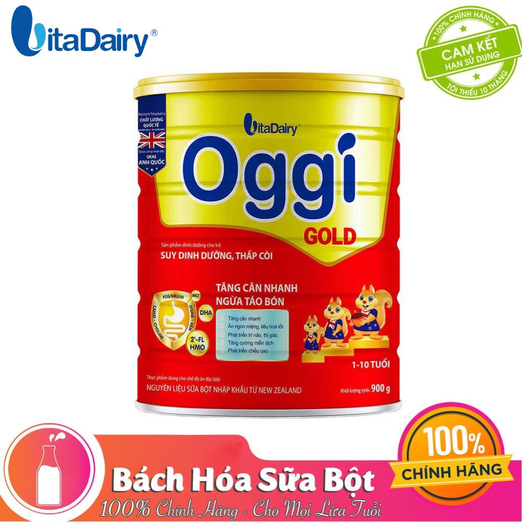 [Quét mã - Tích điểm đổi quà] Sữa bột Vitadairy Oggi Gold 900G – Dinh dưỡng cho trẻ nhẹ cân, thấp còi