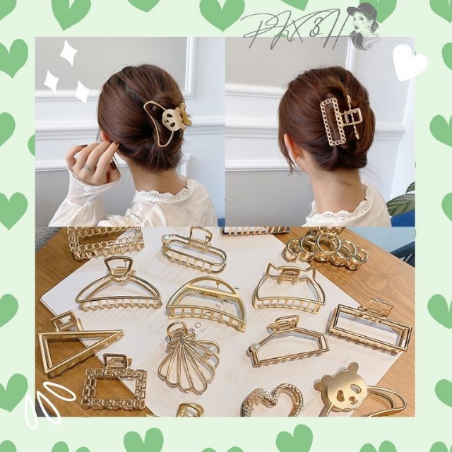 Kẹp Tóc Kim Loại Nữ Mạ Vàng, Kẹp Tóc Càng Cua Siêu Sang Kiểu Dáng Hàn Quốc Hot Trend