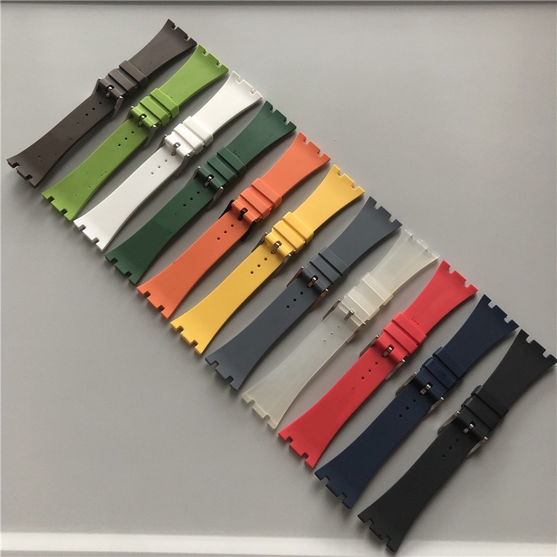 Dây Đồng Hồ Thay Thế 26mm 27mm Bằng Cao Su Silicon Màu Vàng / Bạc Cho GA 2100 GA2110 Modified 3rd 4th 5th Generation