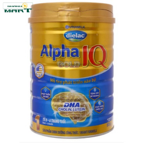 Sữa Bột Dielac Alpha Gold Iq 1 Hộp Thiếc 900G (Cho Trẻ Từ 0 - 6 Tháng Tuổi) - Nhanhomart