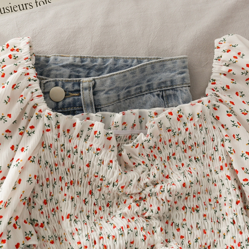 Áo kiểu IELGY xếp li vải mỏng dễ thương xinh xắn trẻ trung cho nữ