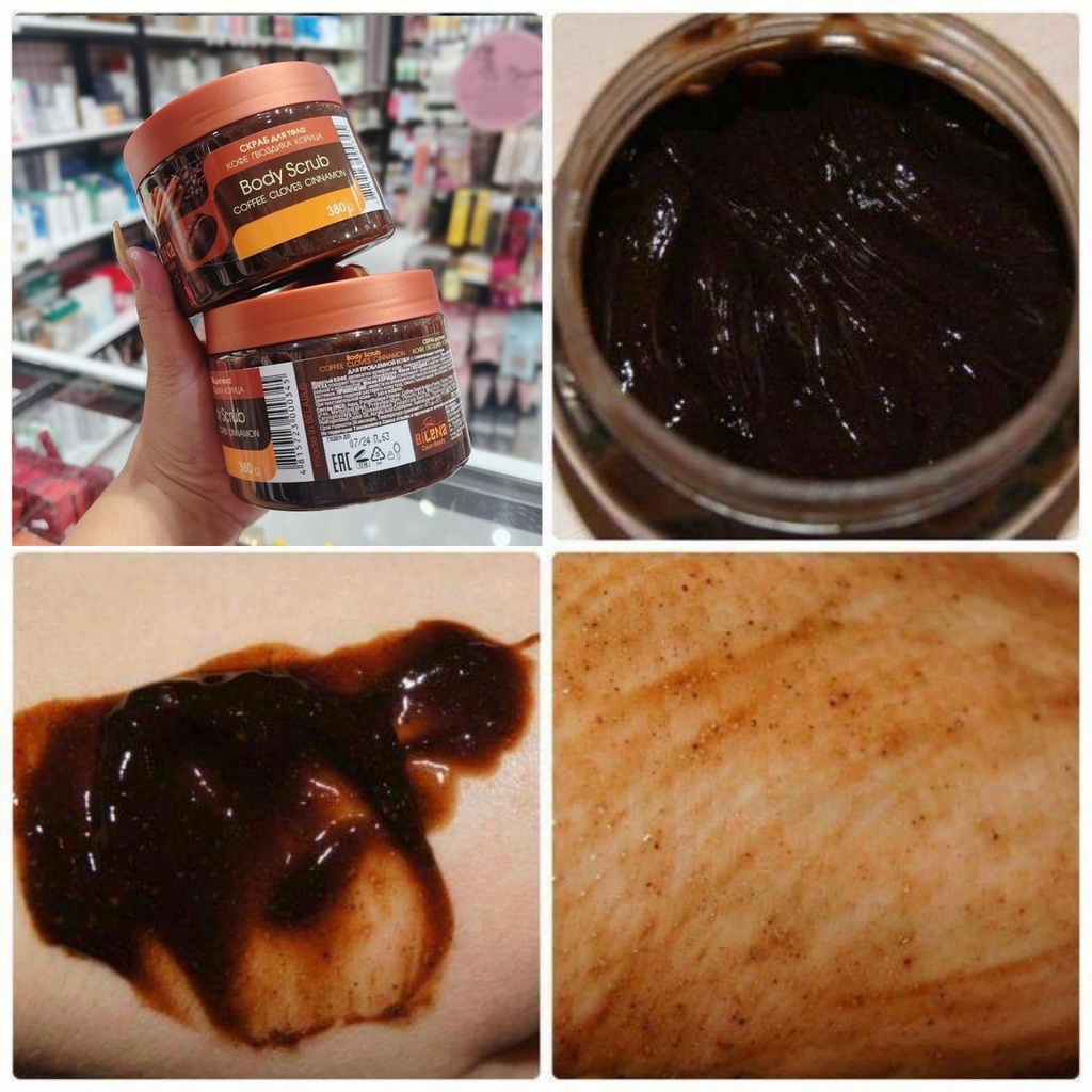 Tẩy da chết body Minhchaustore Tẩy Da Chết Quế Hồi Cà Phê Bilena Nga 380g loại bỏ da chết giúp da trắng sáng, mịn màng