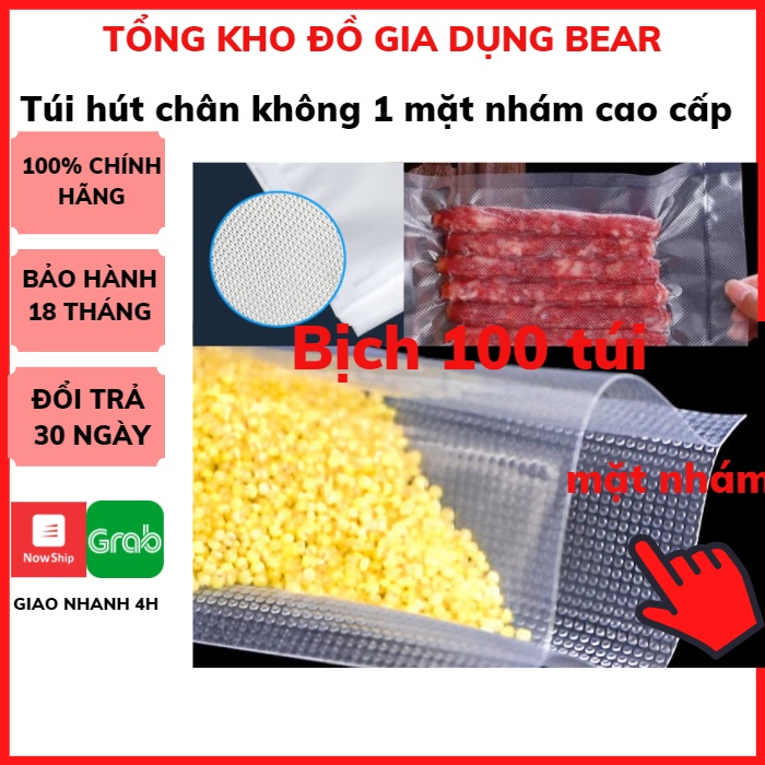 Túi hút chân không một mặt nhám, Cuộn và túi đựng thực phẩm 1 mặt nhám, hàng cao cấp, An toàn, có đầy đủ kích thước