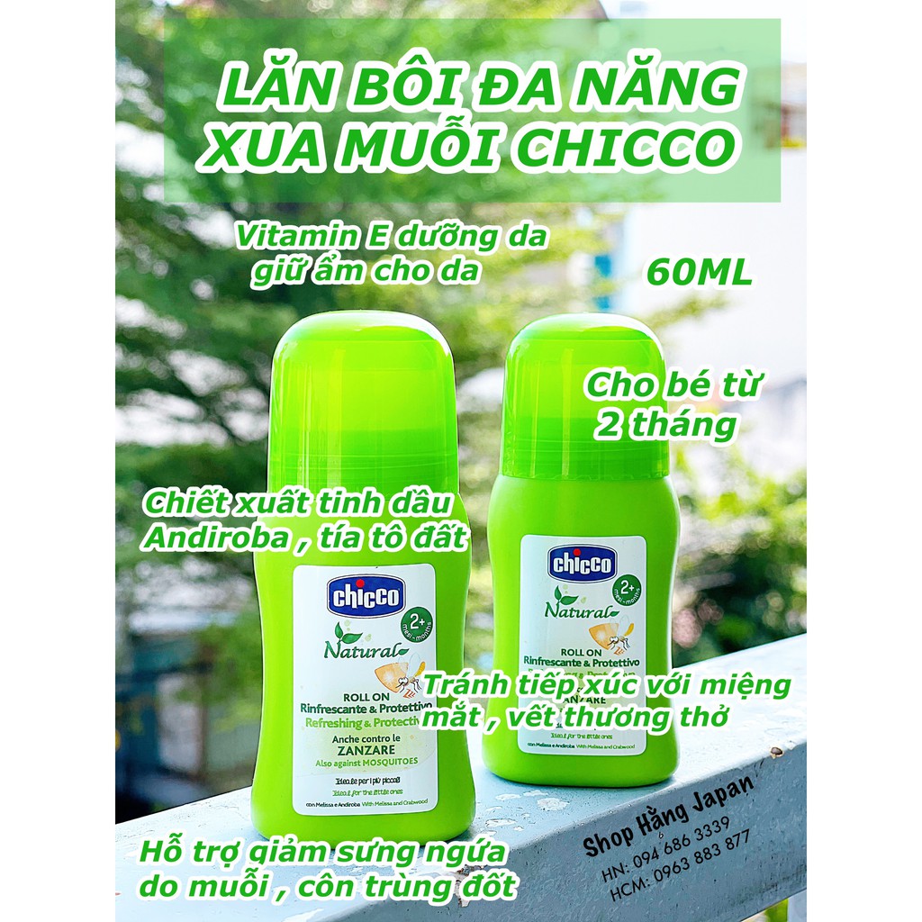 [ HÀNG CHÍNH HÃNG ] Lăn chống muỗi Chicco 60ml