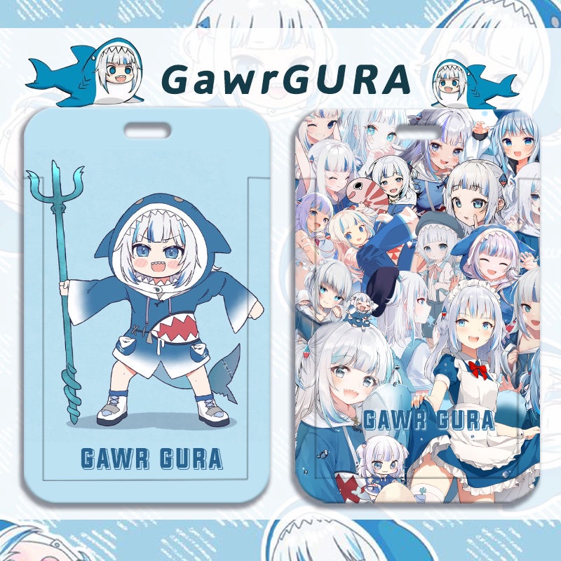 Ốp Điện Thoại Họa Tiết Anime Gawr Gura DIY Đựng Thẻ ID / Danh Thiếp Cho Học Sinh