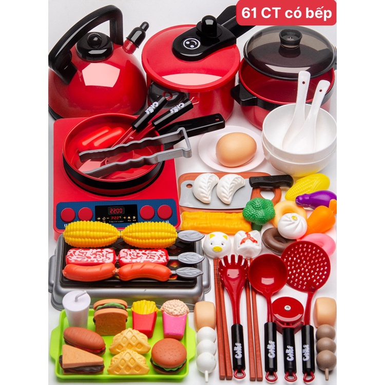 Bộ Đồ Chơi Nhà Bếp Nấu Ăn Bếp Điện Và Rau Củ Quả cho bé