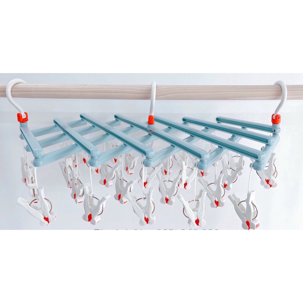Móc Gấp Gọn Phơi Đồ Cho Em Bé - 29 Kẹp Siêu Chắc