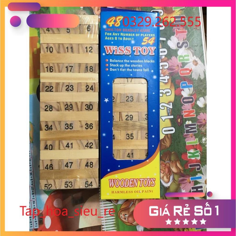 (Rẻ Vô địch) Đồ Chơi Rút Gỗ Wish Toy Cho Bé (54 thanh)