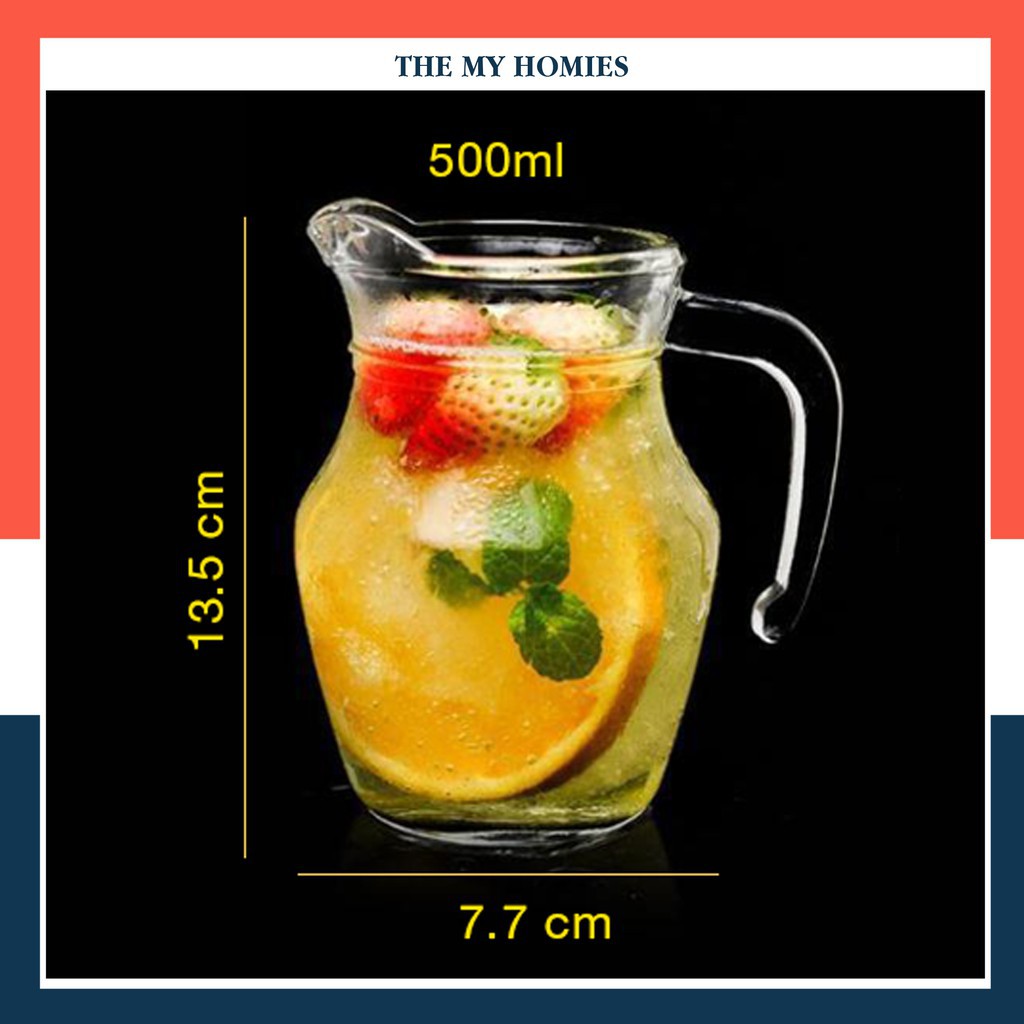 | COMBO 6 | NHẬP KHẨU THÁI LAN Ly thủy tinh 500ml có quai cầm trơn