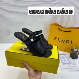 Guốc fd quai ngang bản to gót cách điệu fullbox