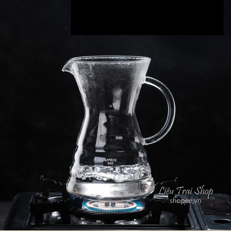 Bình chemex pha cà phê pour over drip brew v60 thủy tinh 500ml