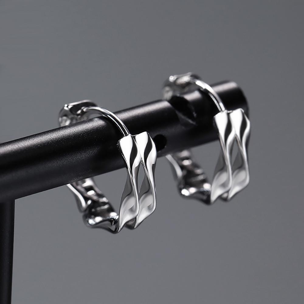 Bông Tai Gợn Sóng Thời Trang Hàn Quốc Dành Cho Nam Nữ