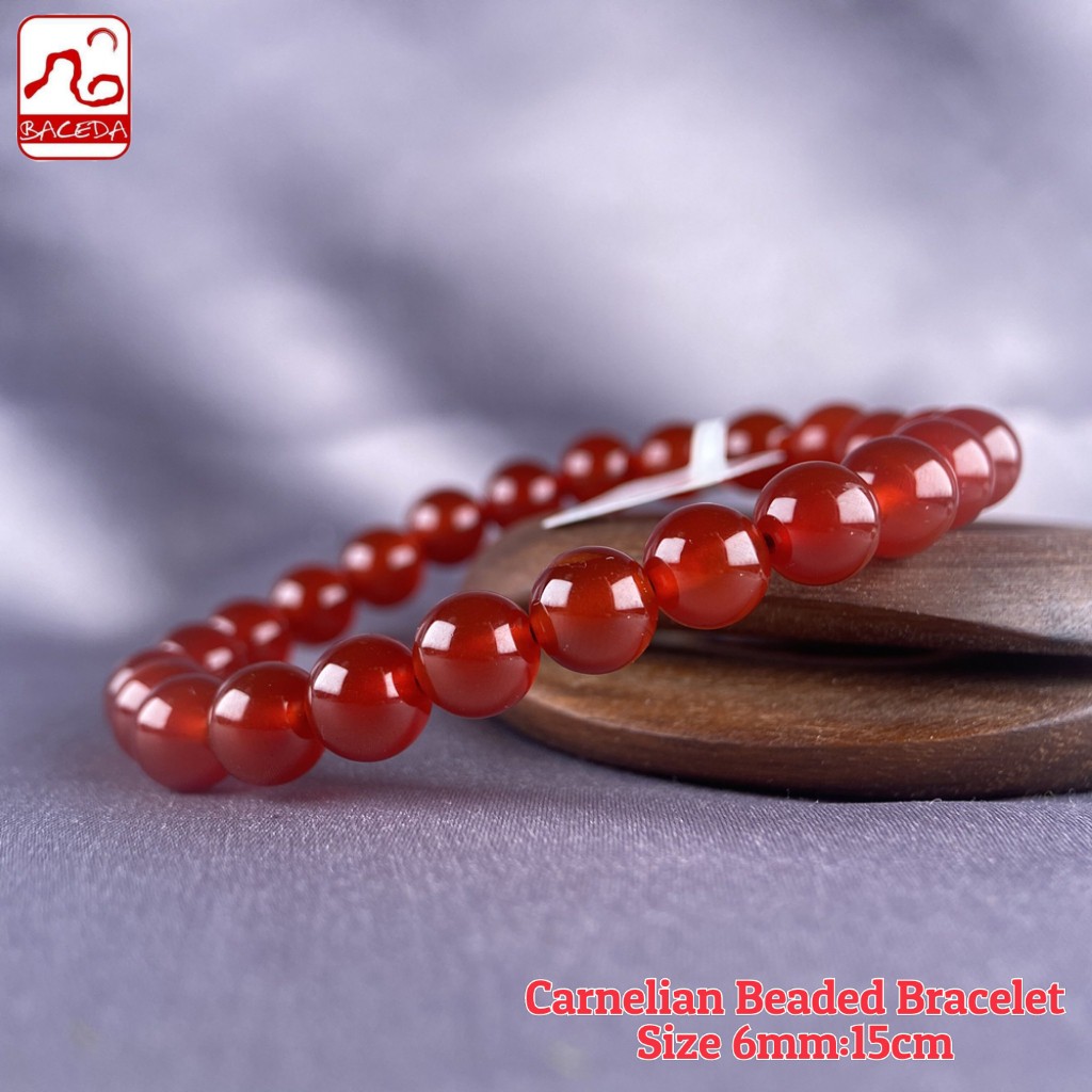 Baceda Vòng Tay Carnelian Màu Đỏ Tự Nhiên Tăng Cường Khả Năng Kích Thích Sự Sinh Tố